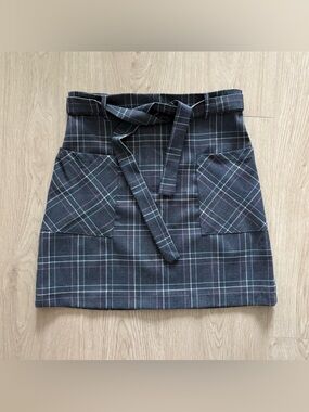 Grey Plaid Twik Skirt